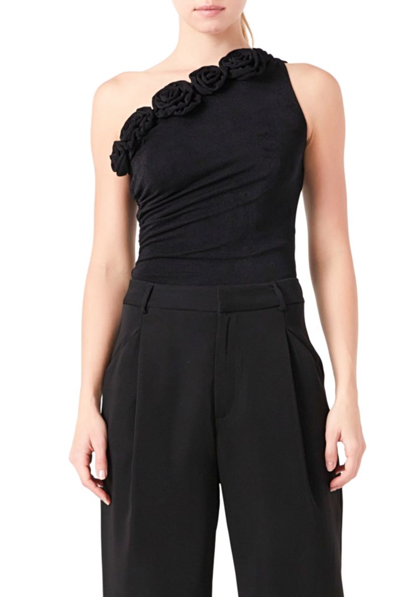Rosette One Shoulder Bodysuit