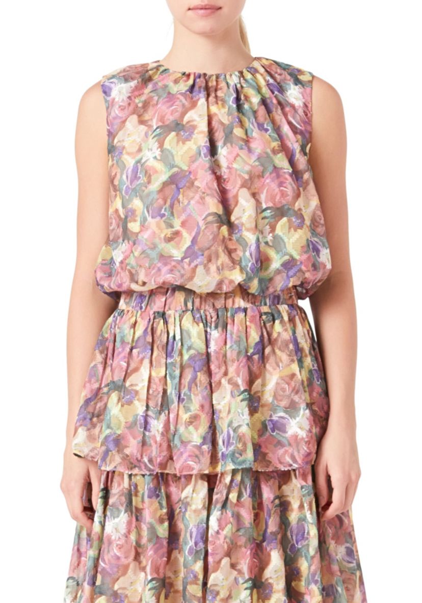Sleeveless Blouson Top