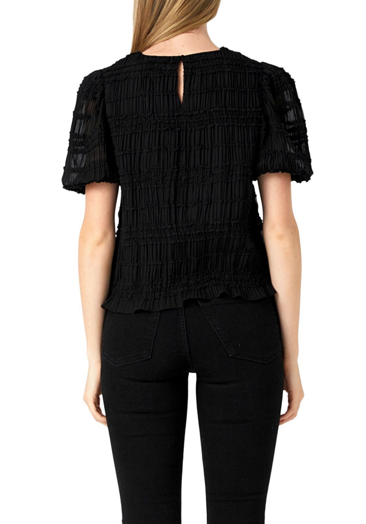 Textured Puff Sleeve Top