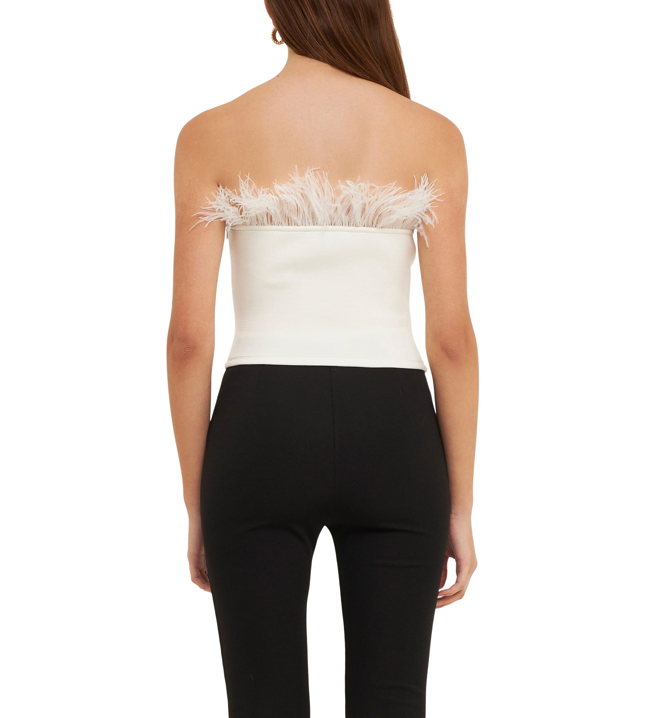 Strapless Knit Feather Top