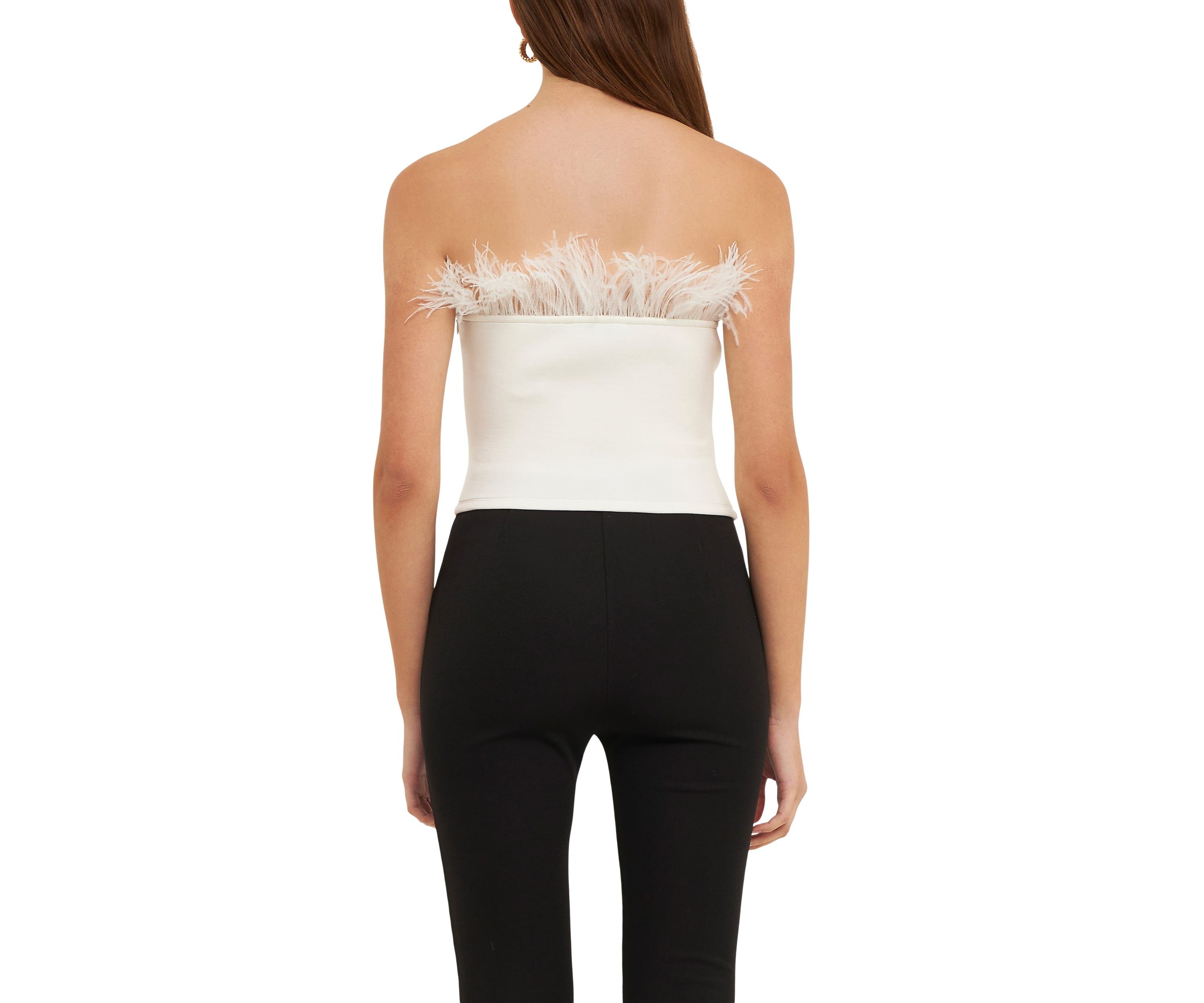 Strapless Knit Feather Top
