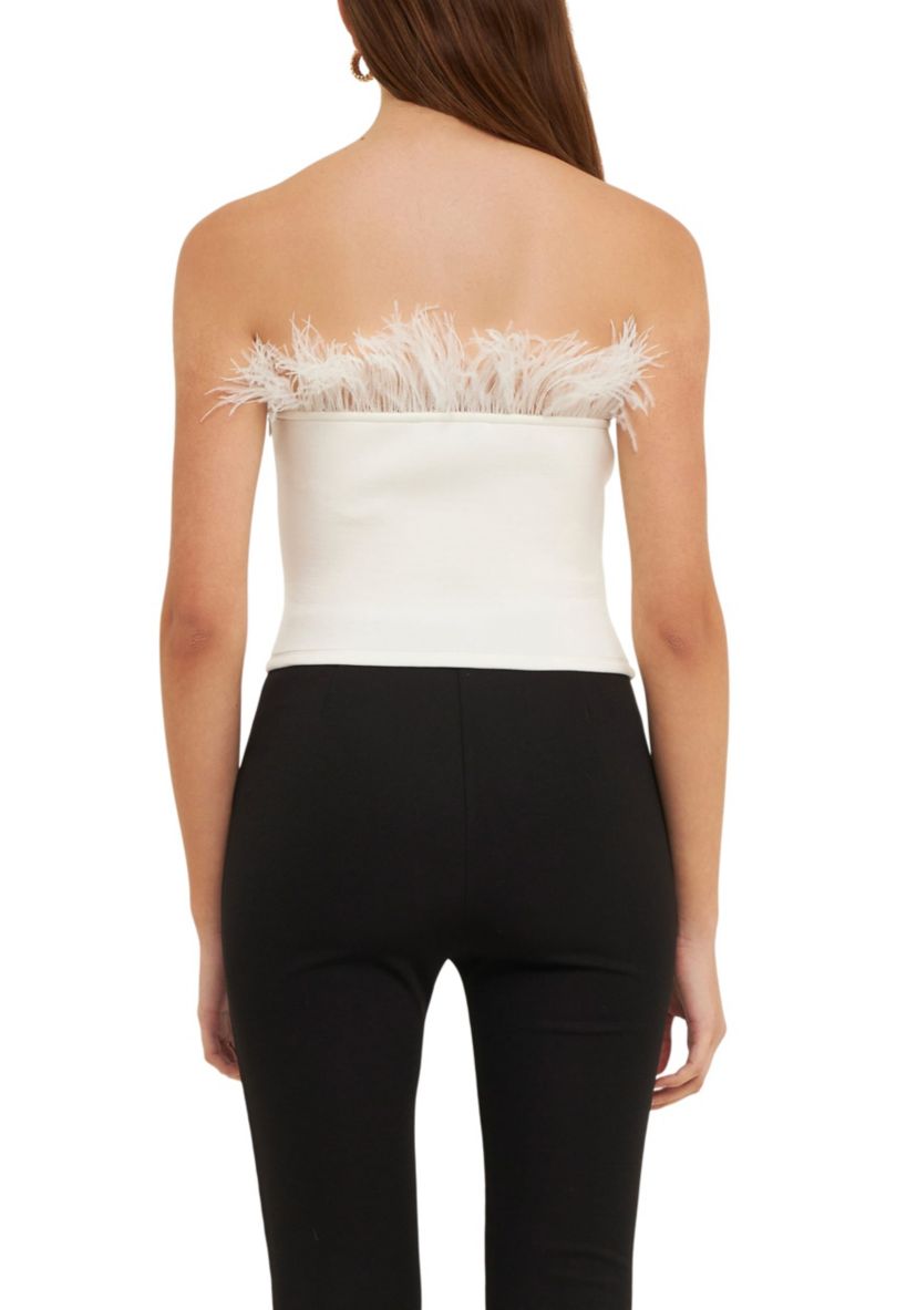 Strapless Knit Feather Top