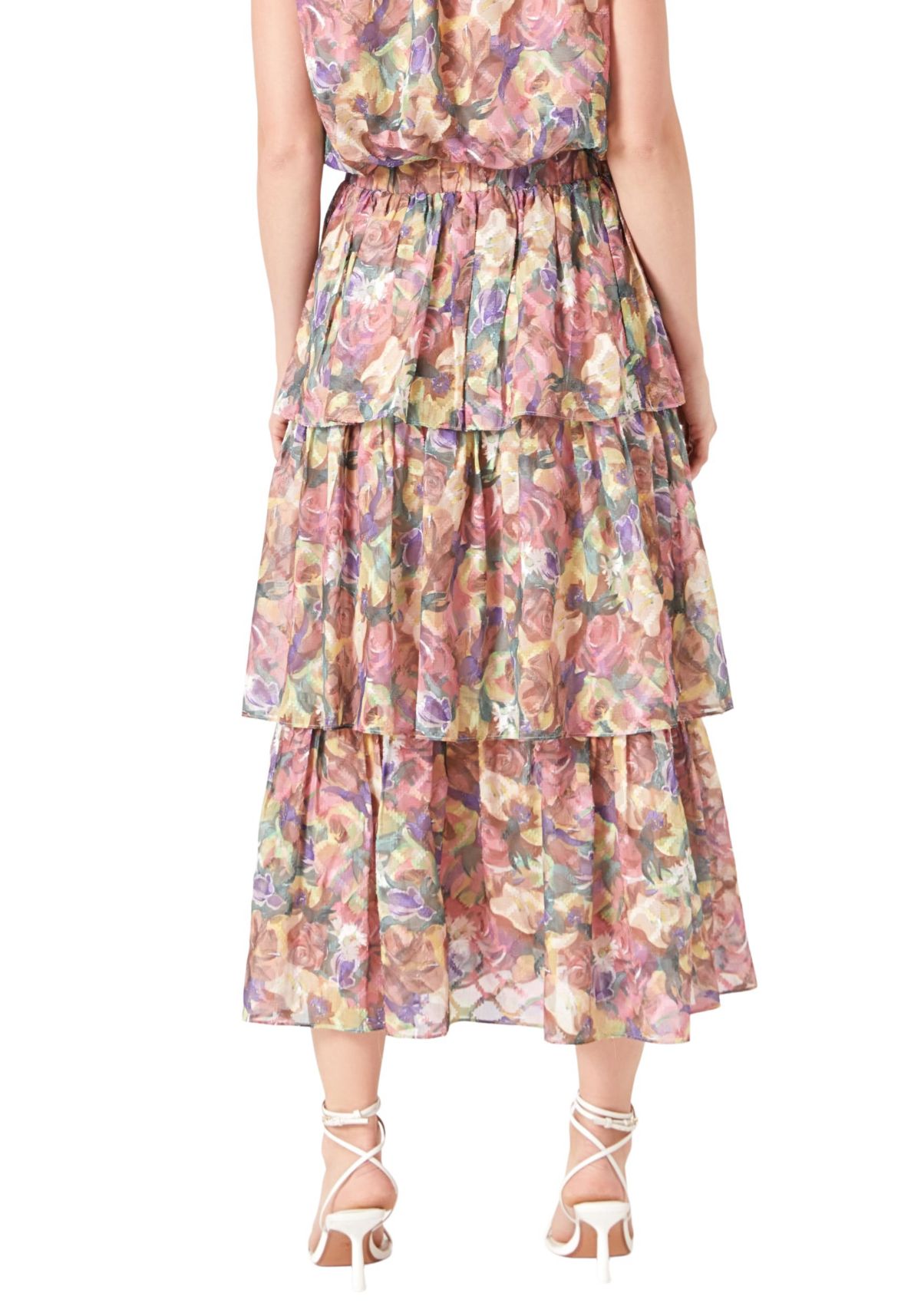 Floral Tiered Maxi Skirt