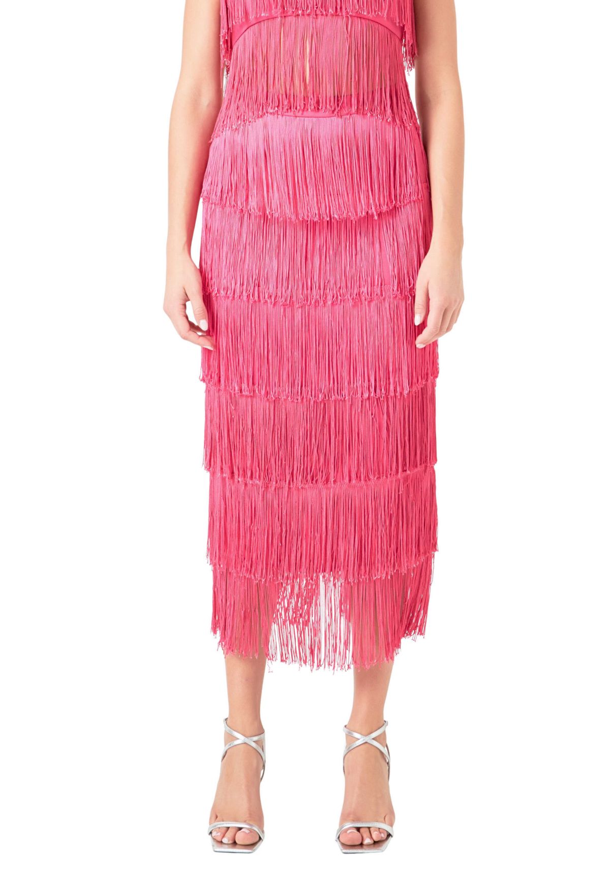 Fringe Tiered Maxi Skirt