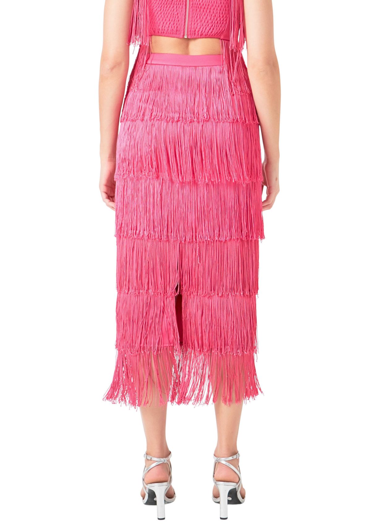 Fringe Tiered Maxi Skirt