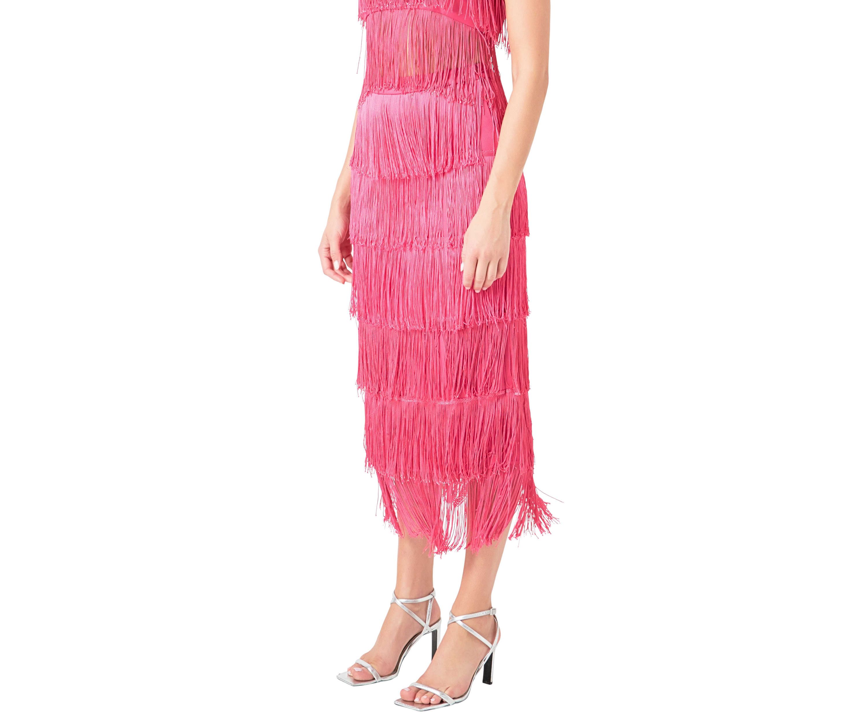 Fringe Tiered Maxi Skirt