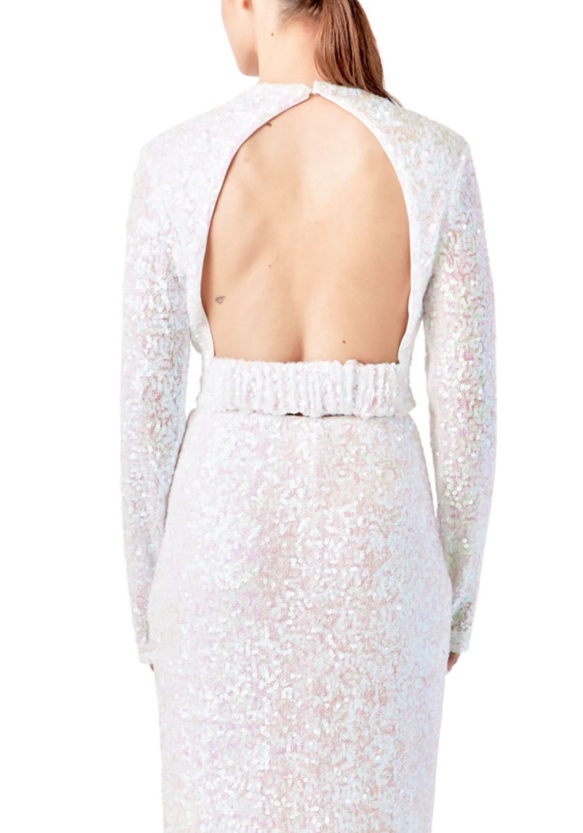 Sequins Open Back Top