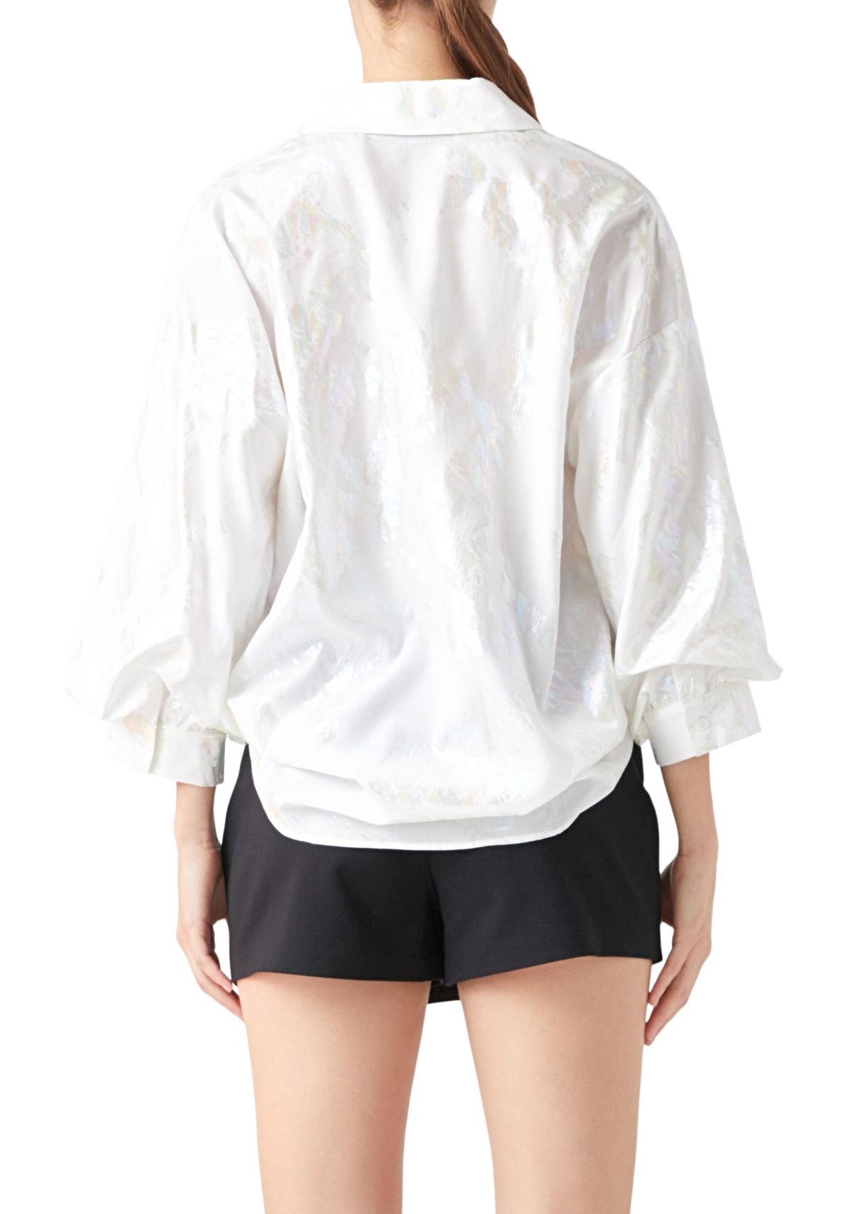 Print Foil Collared Shirt
