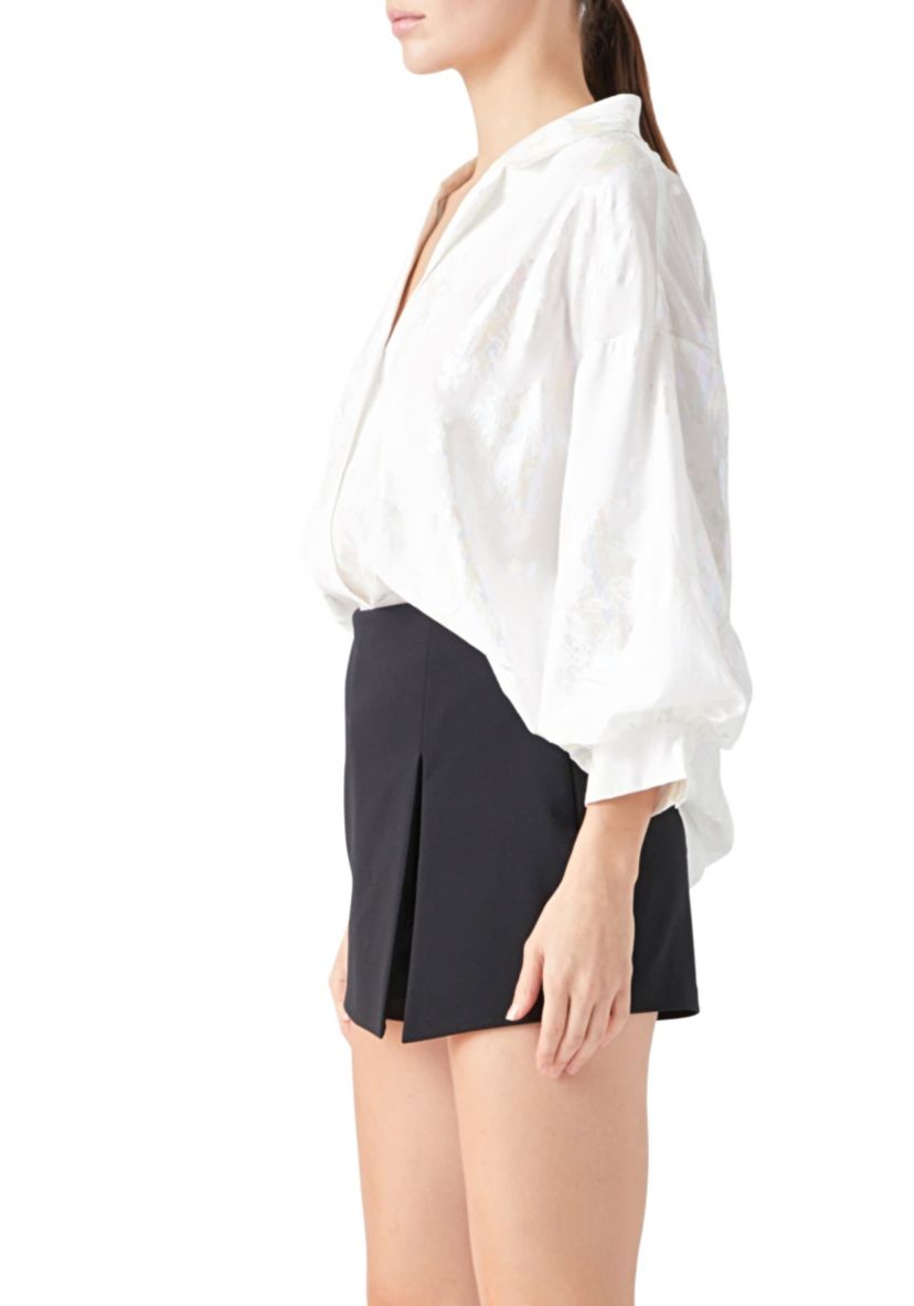 Print Foil Collared Shirt