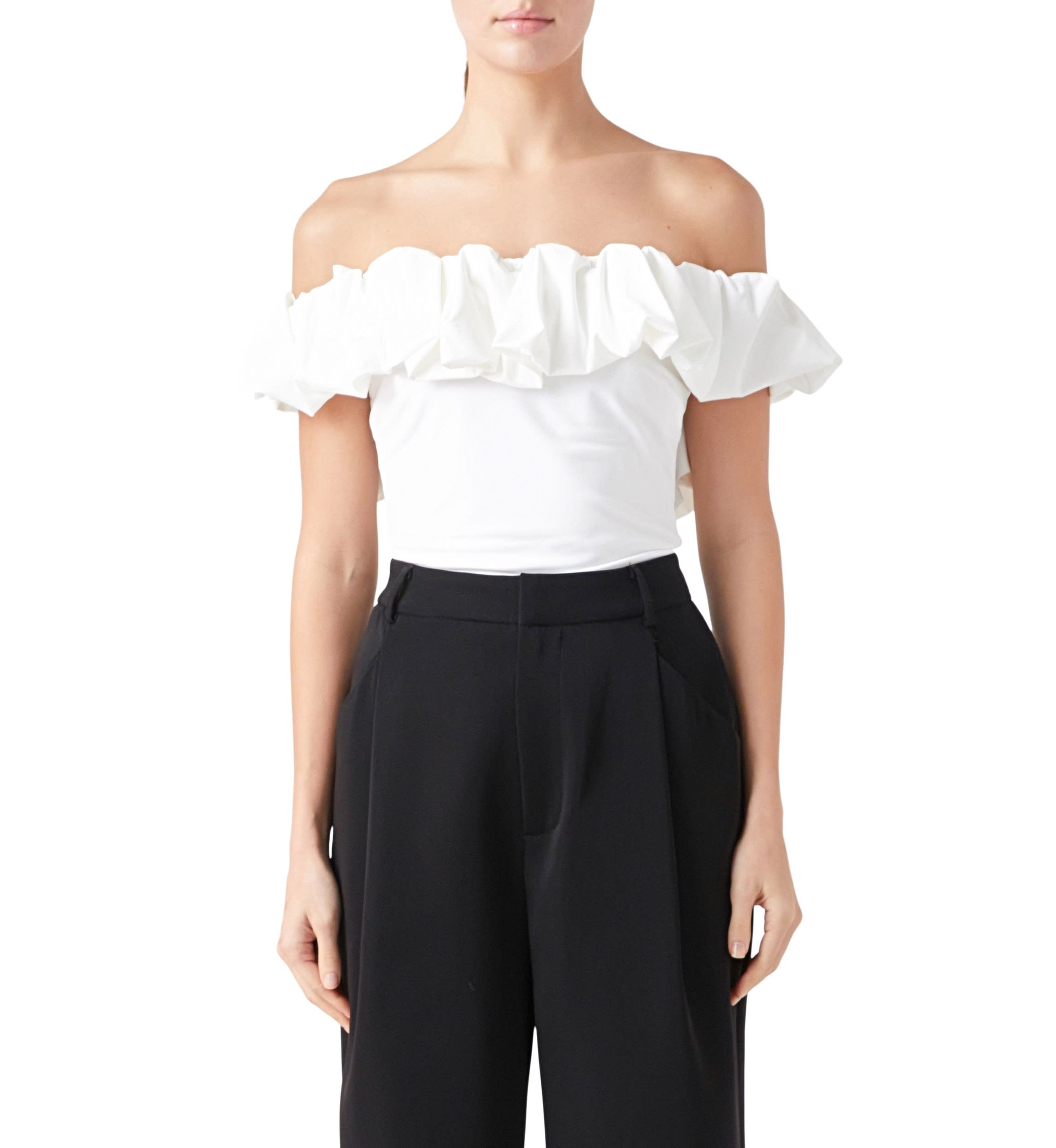 Off Shoulder Bubble Top