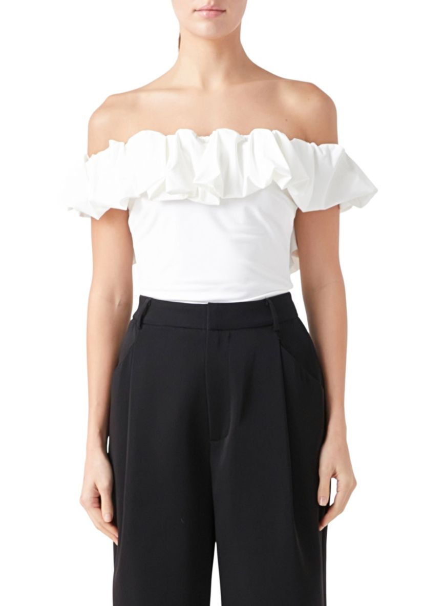 Off Shoulder Bubble Top