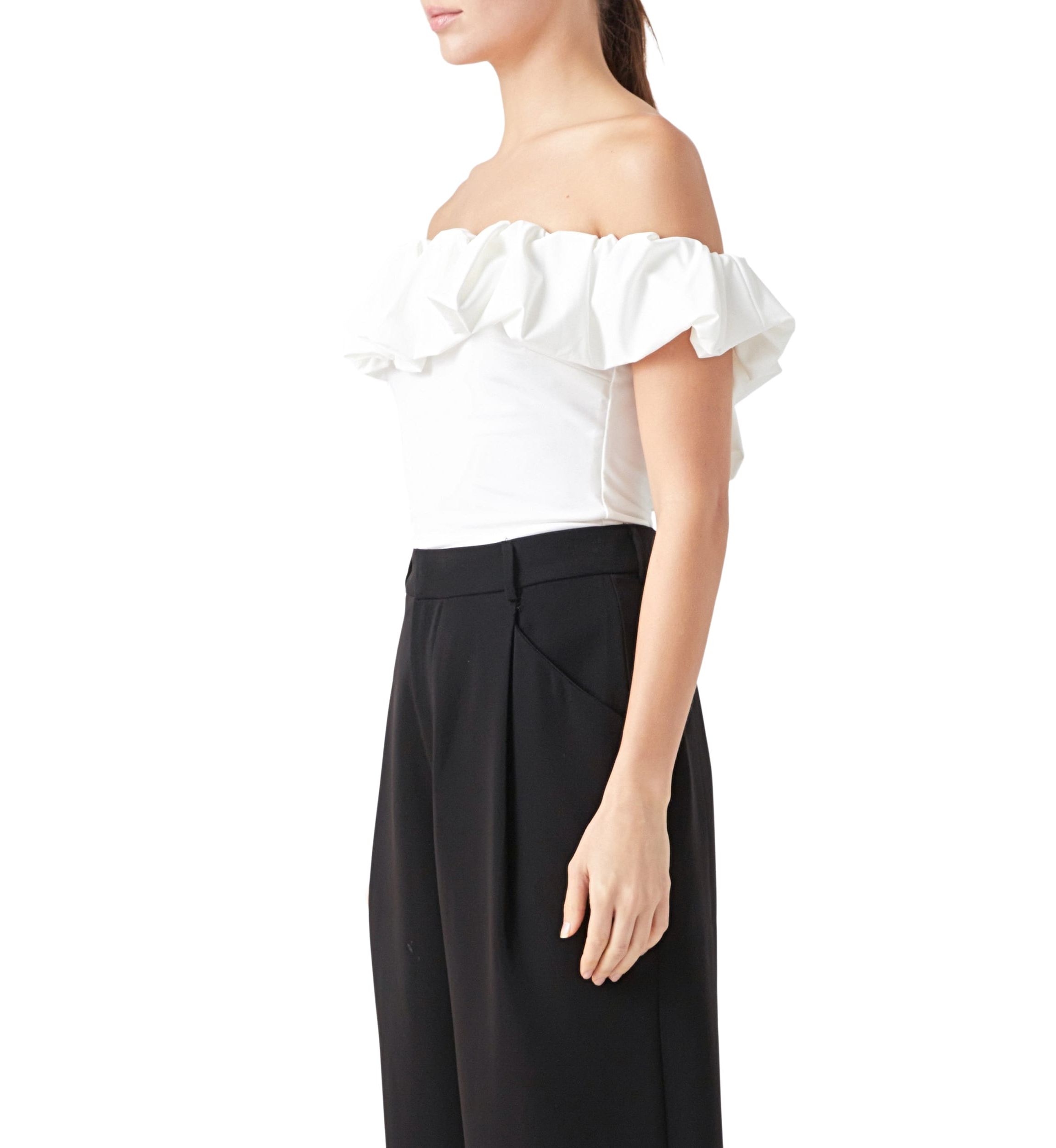 Off Shoulder Bubble Top
