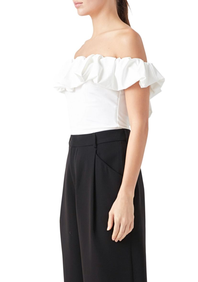 Off Shoulder Bubble Top