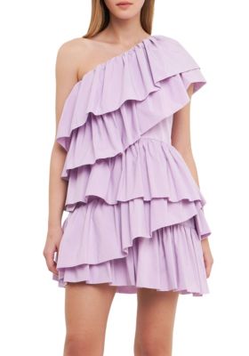 One-Shoulder Ruffled Mini Dress