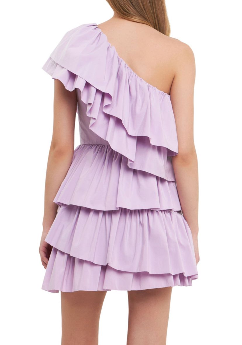 One-Shoulder Ruffled Mini Dress