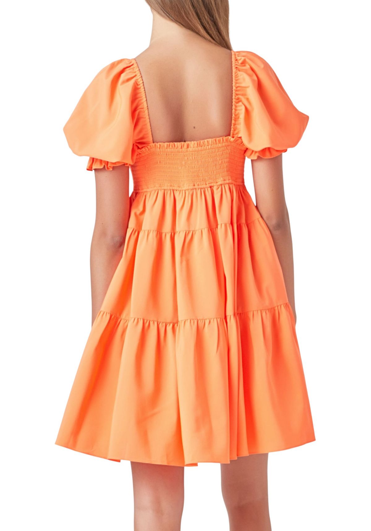 Classic Sweetheart Tiered Mini with Puff Sleeves