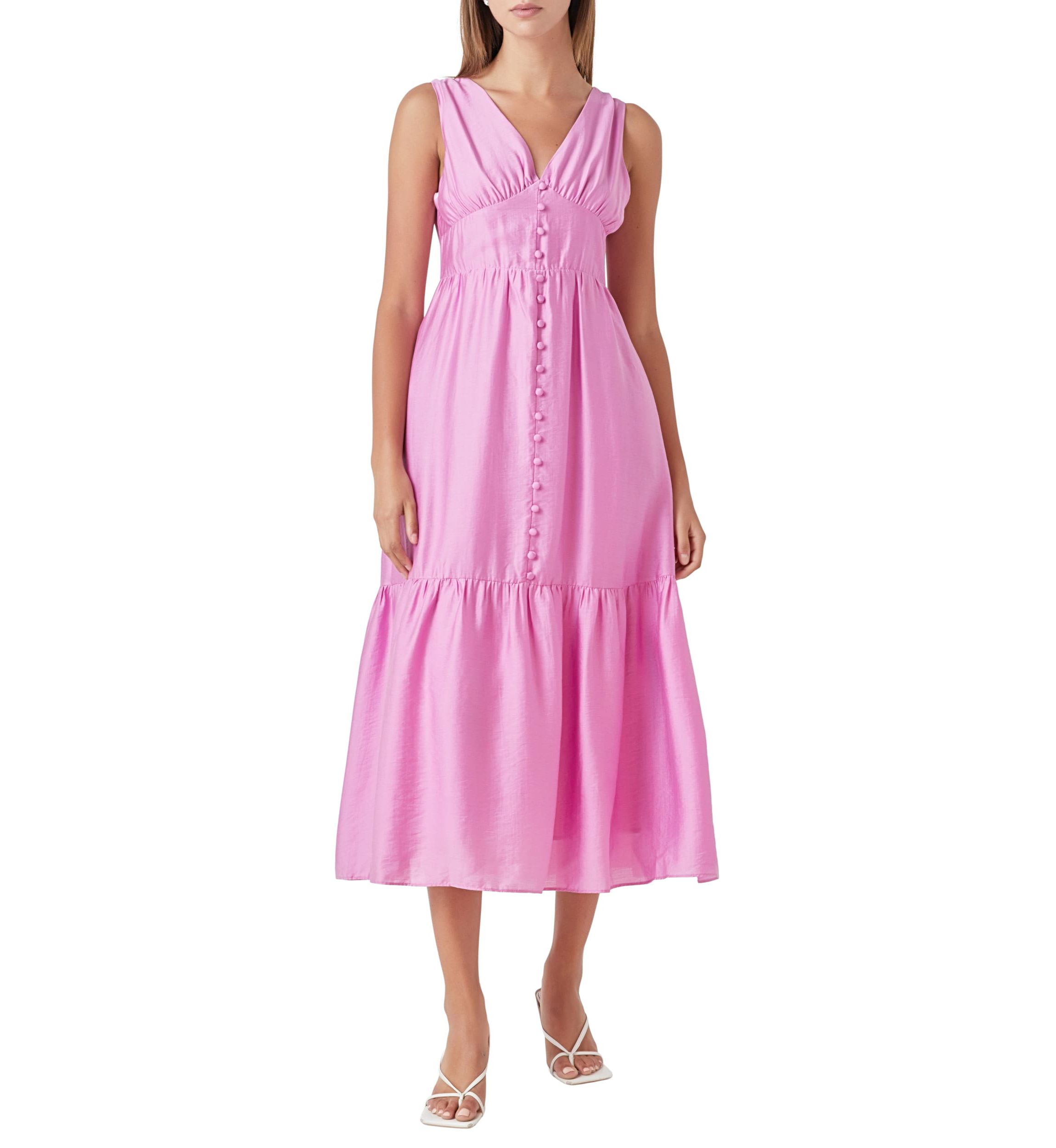 Front Button Dress with Back bow