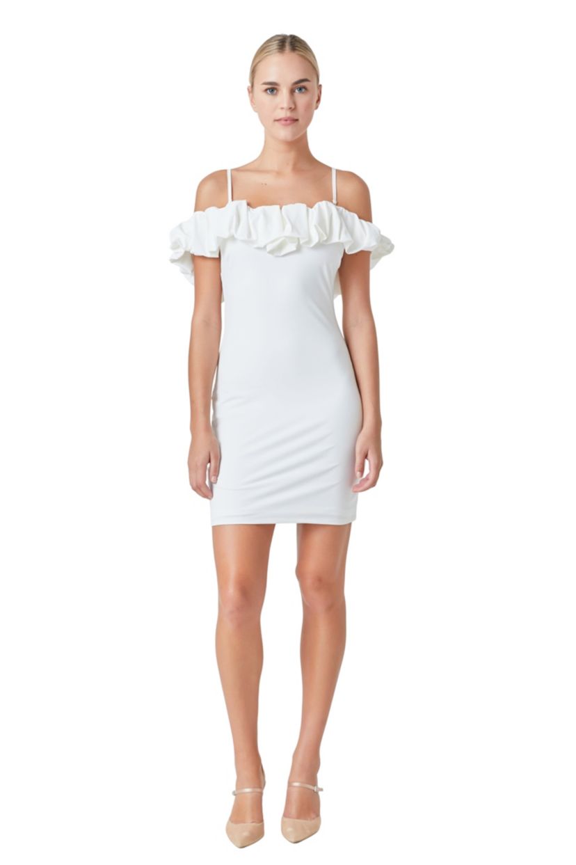 Bubble Off Shoulder Mini Dress