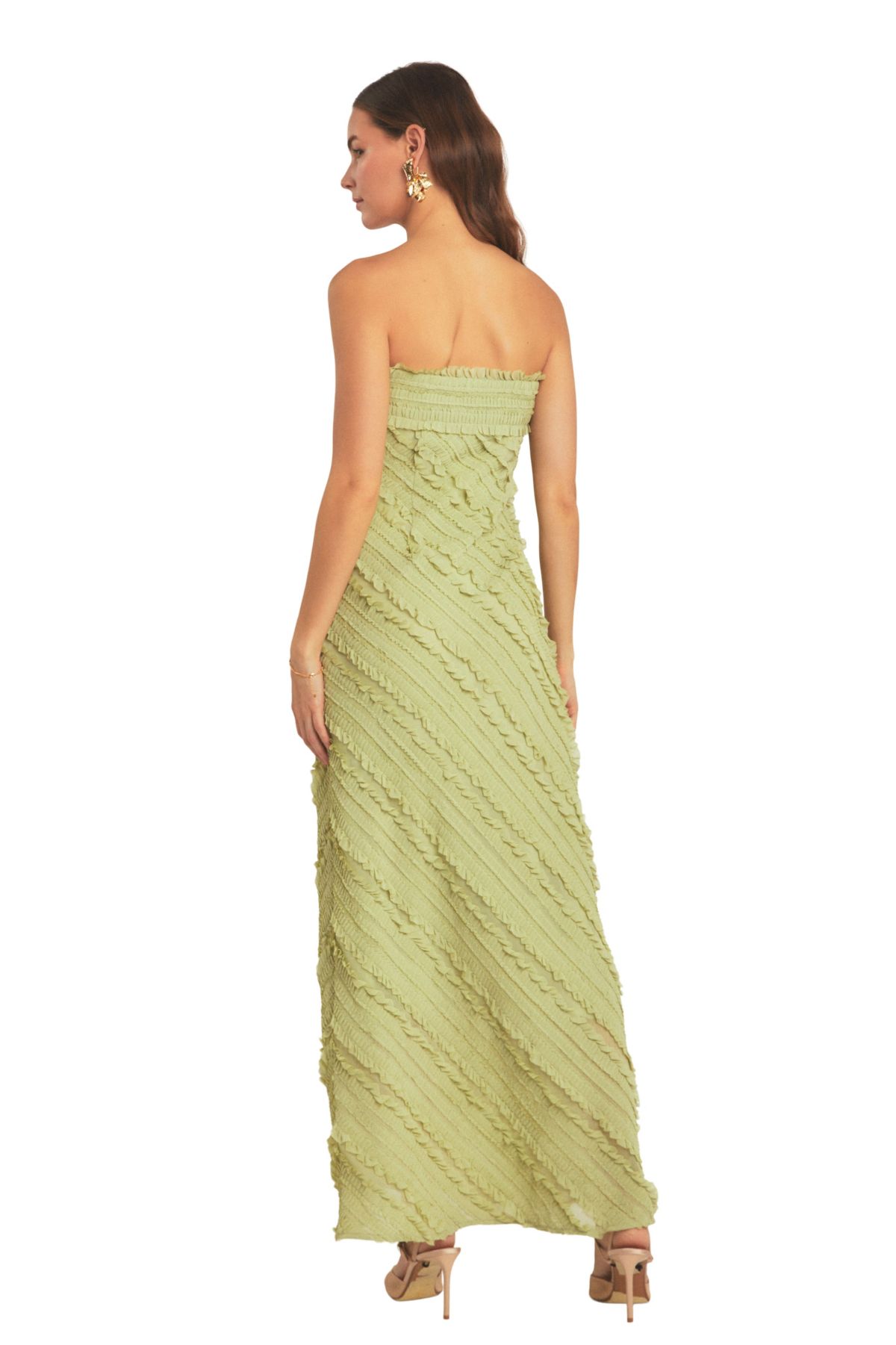 Strapless Ruffled Maxi Dress