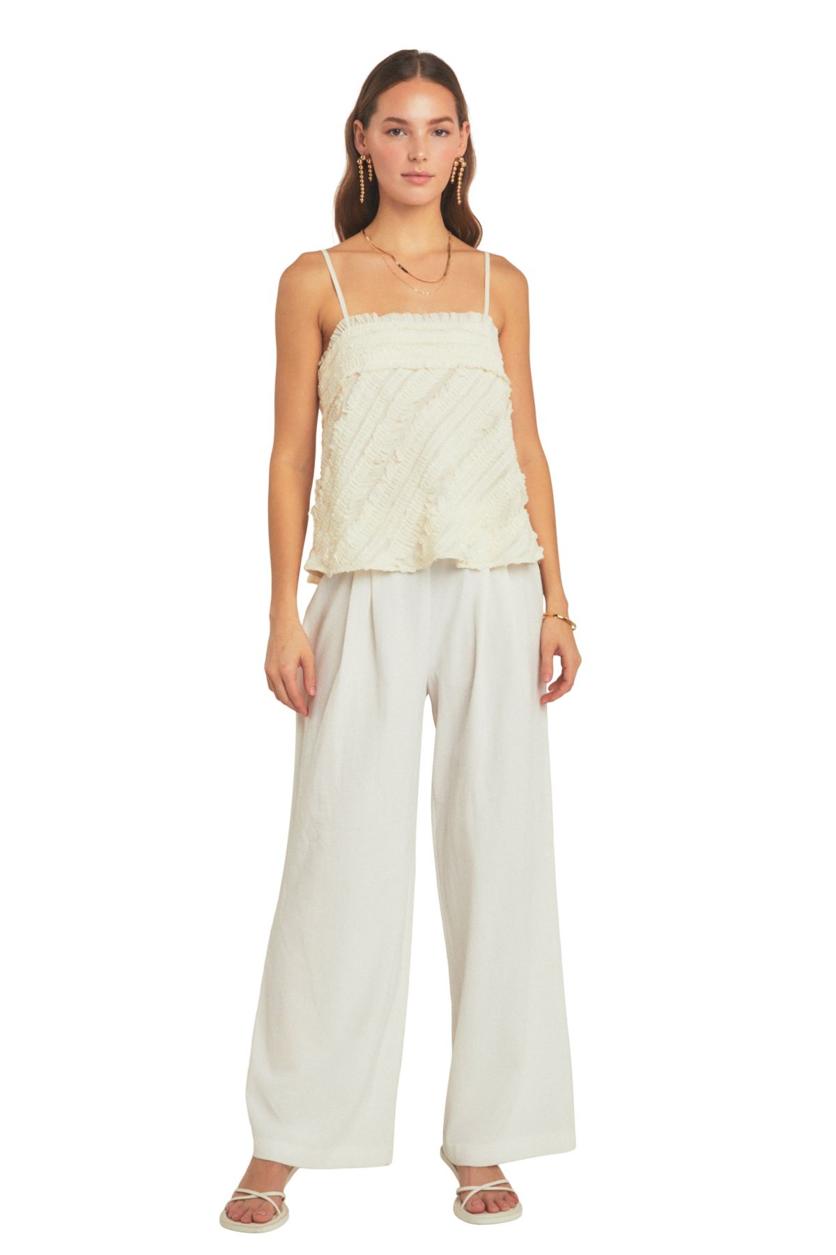 Ruffled Sleeveless Top
