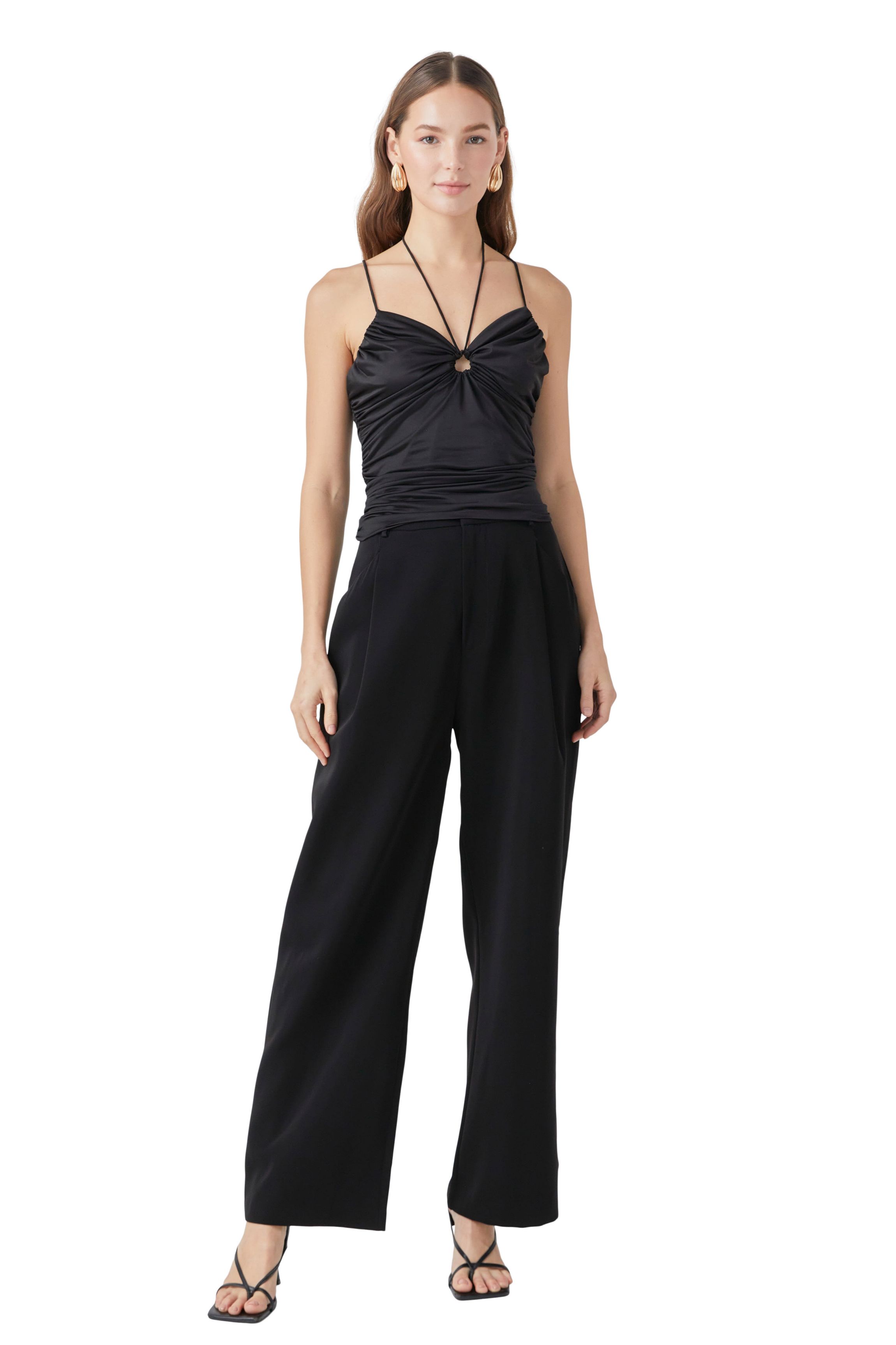 Slinky Cutout Ruched Top