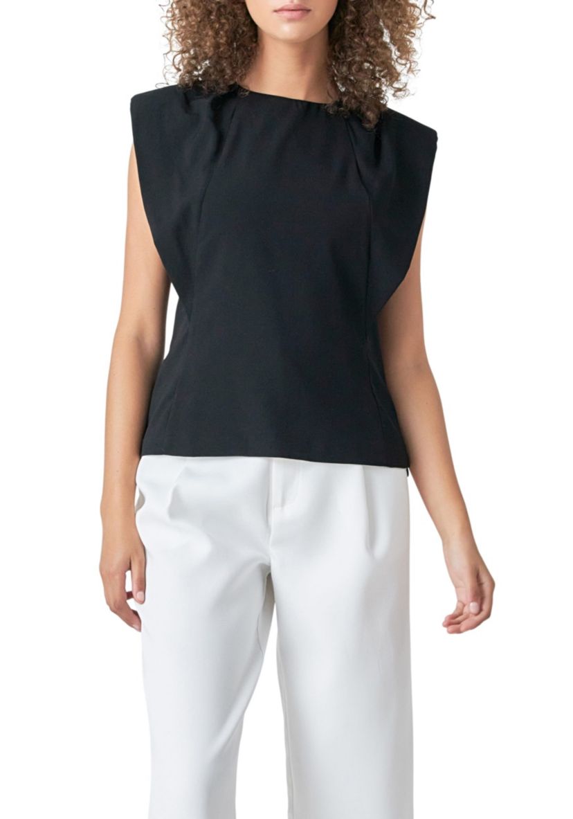 Sleeveless Pleated Top
