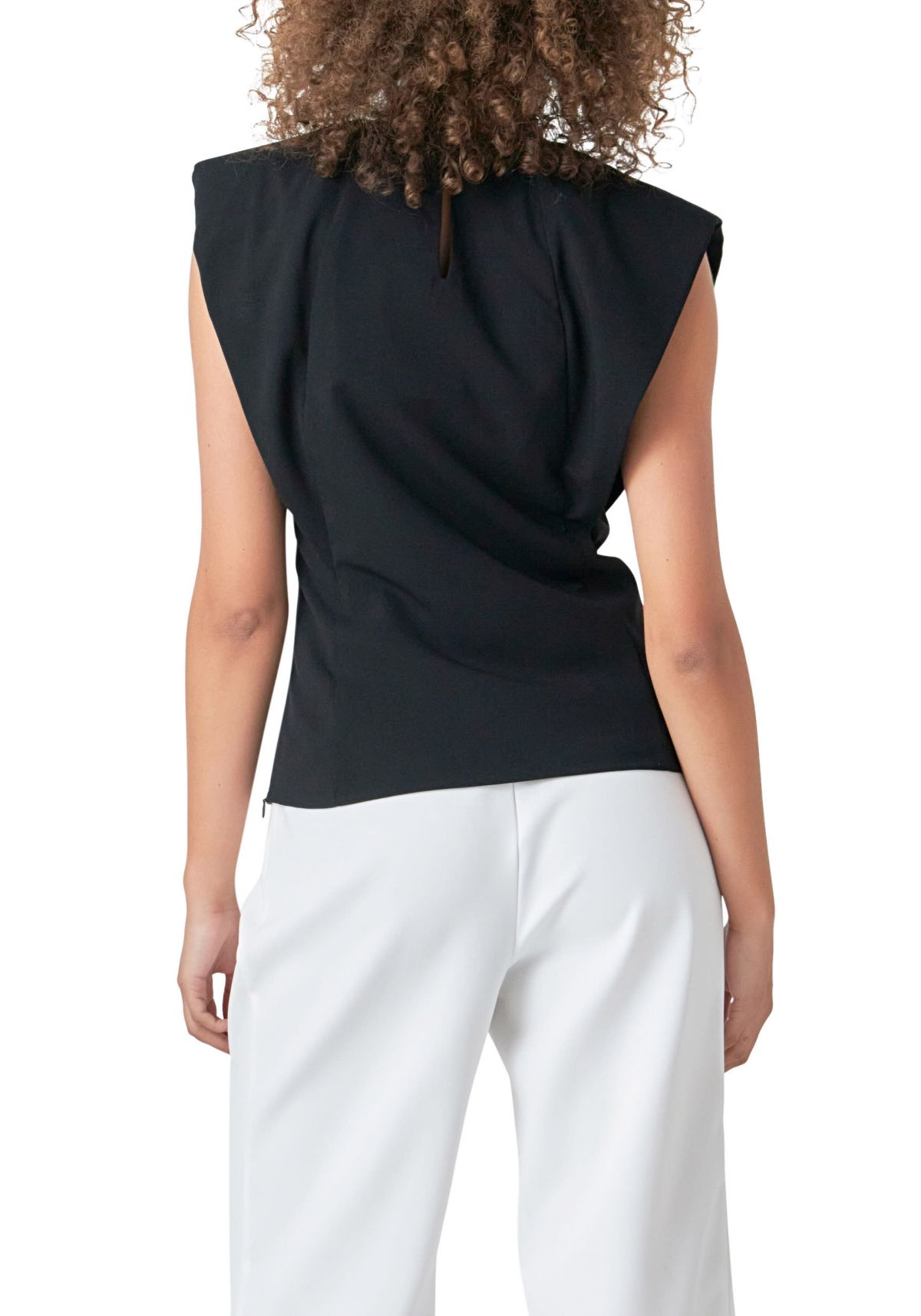 Sleeveless Pleated Top