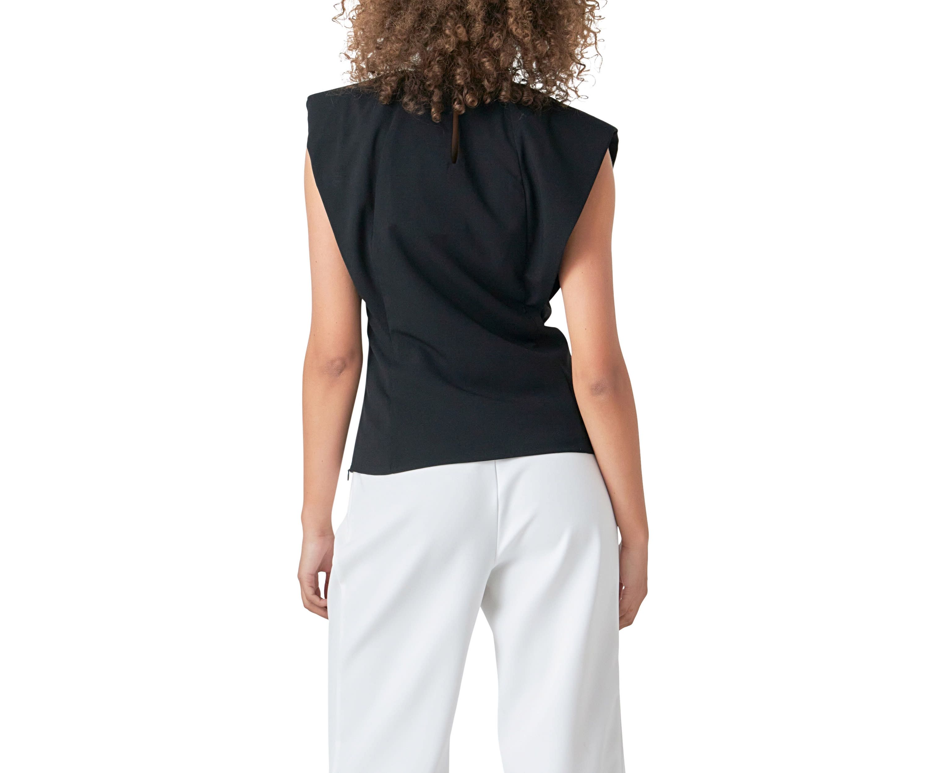 Sleeveless Pleated Top