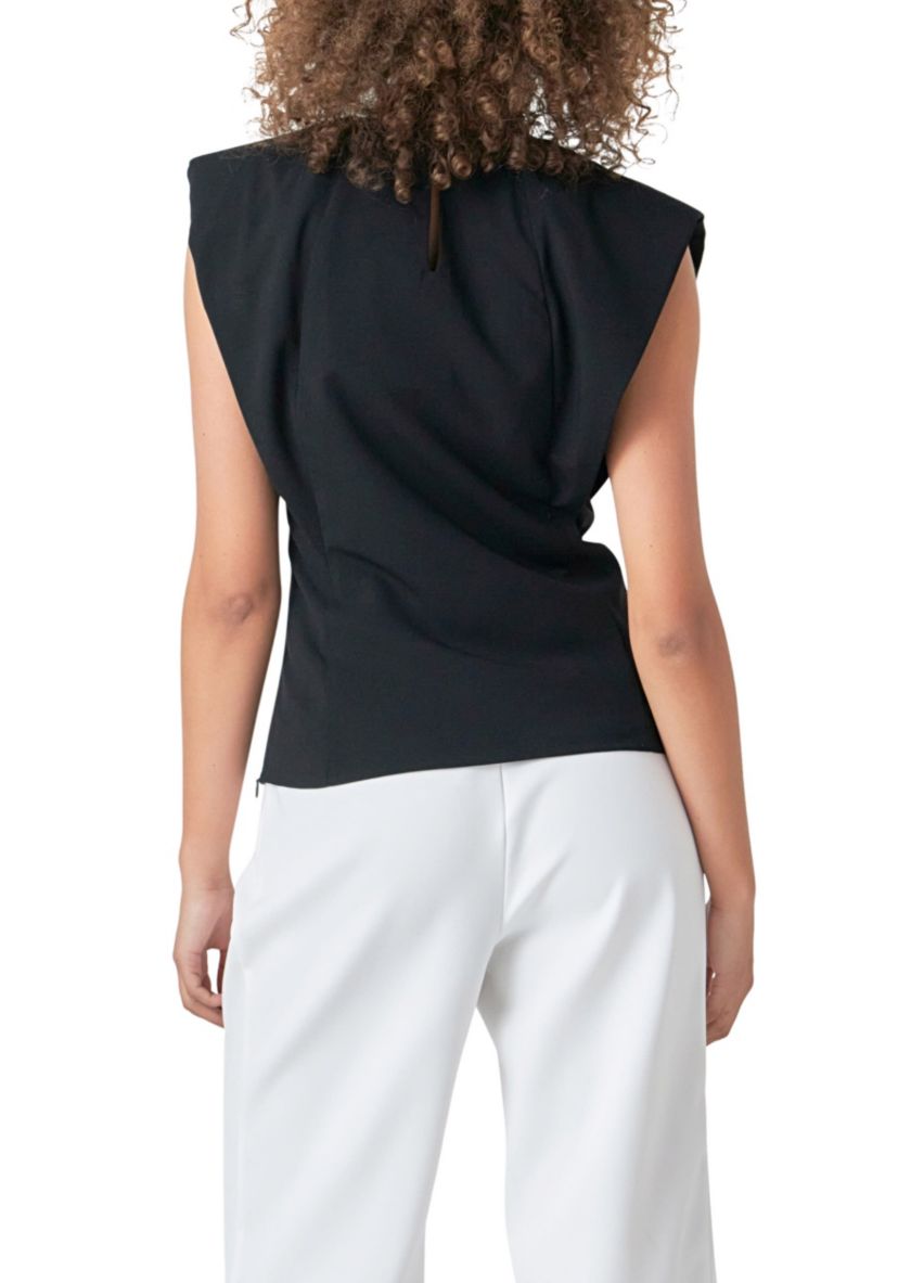 Sleeveless Pleated Top