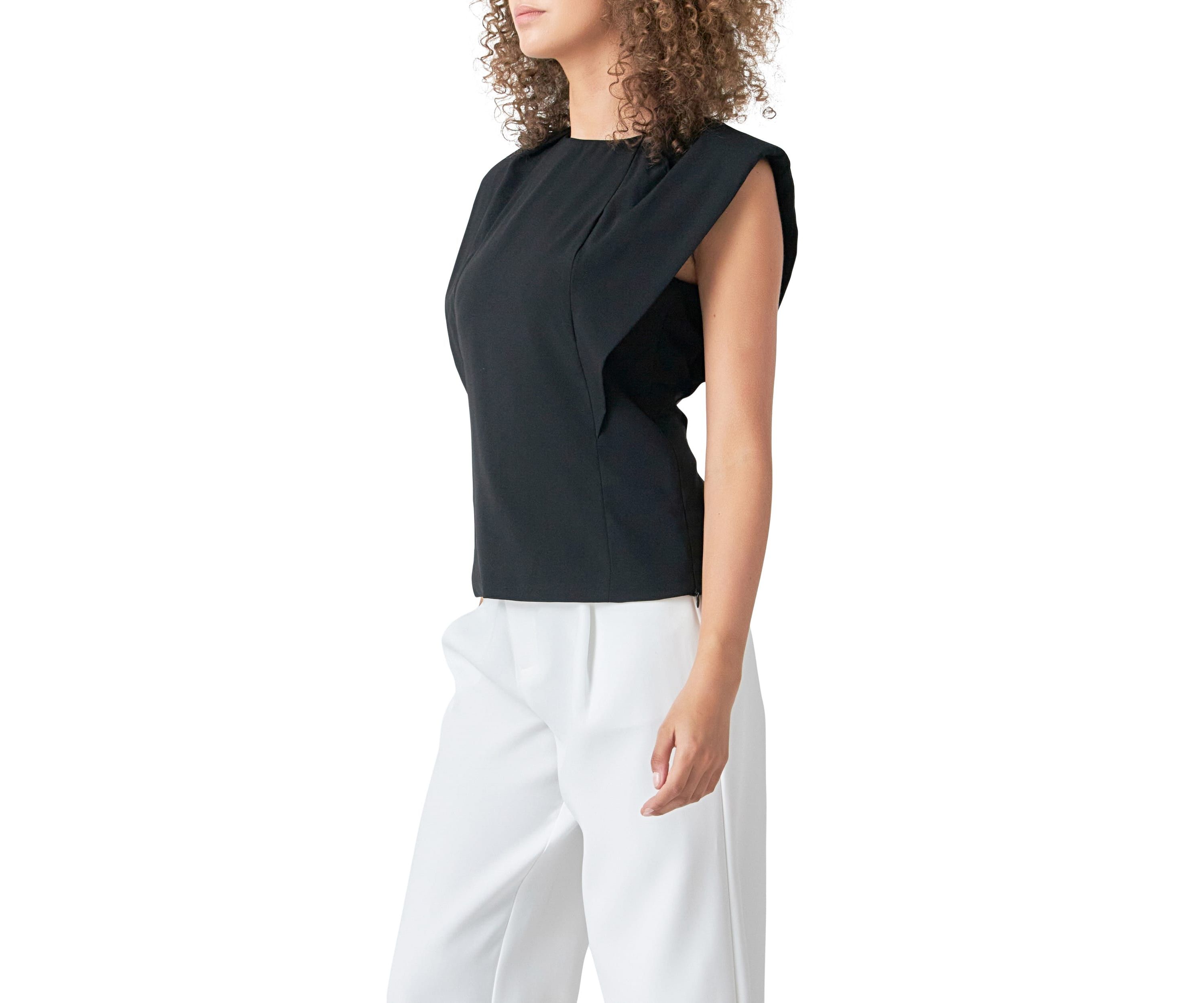 Sleeveless Pleated Top