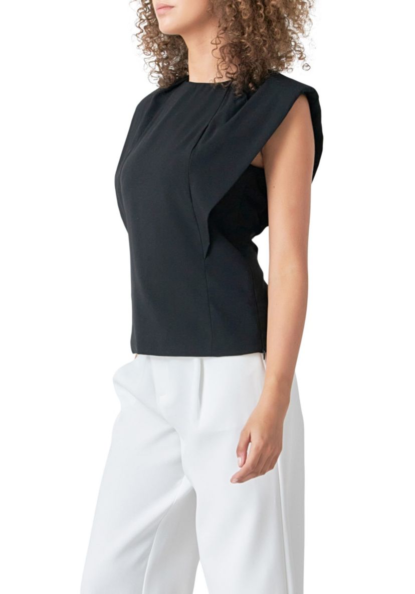 Sleeveless Pleated Top