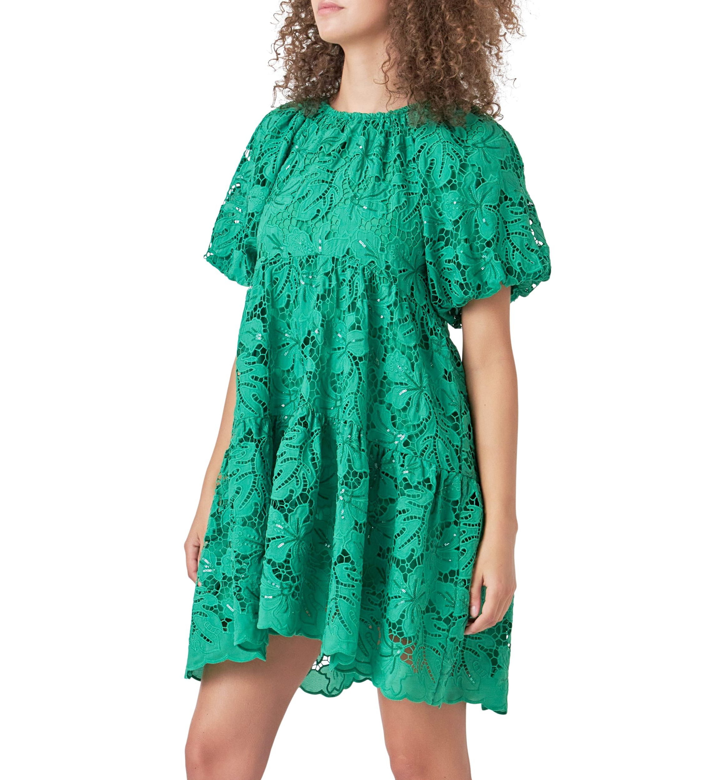 Sequins Tiered Mini Dress