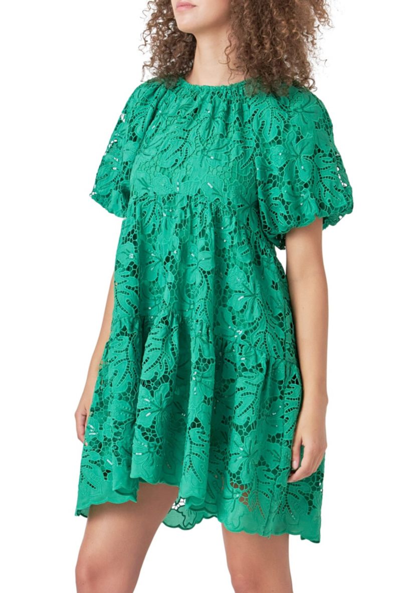 Sequins Tiered Mini Dress