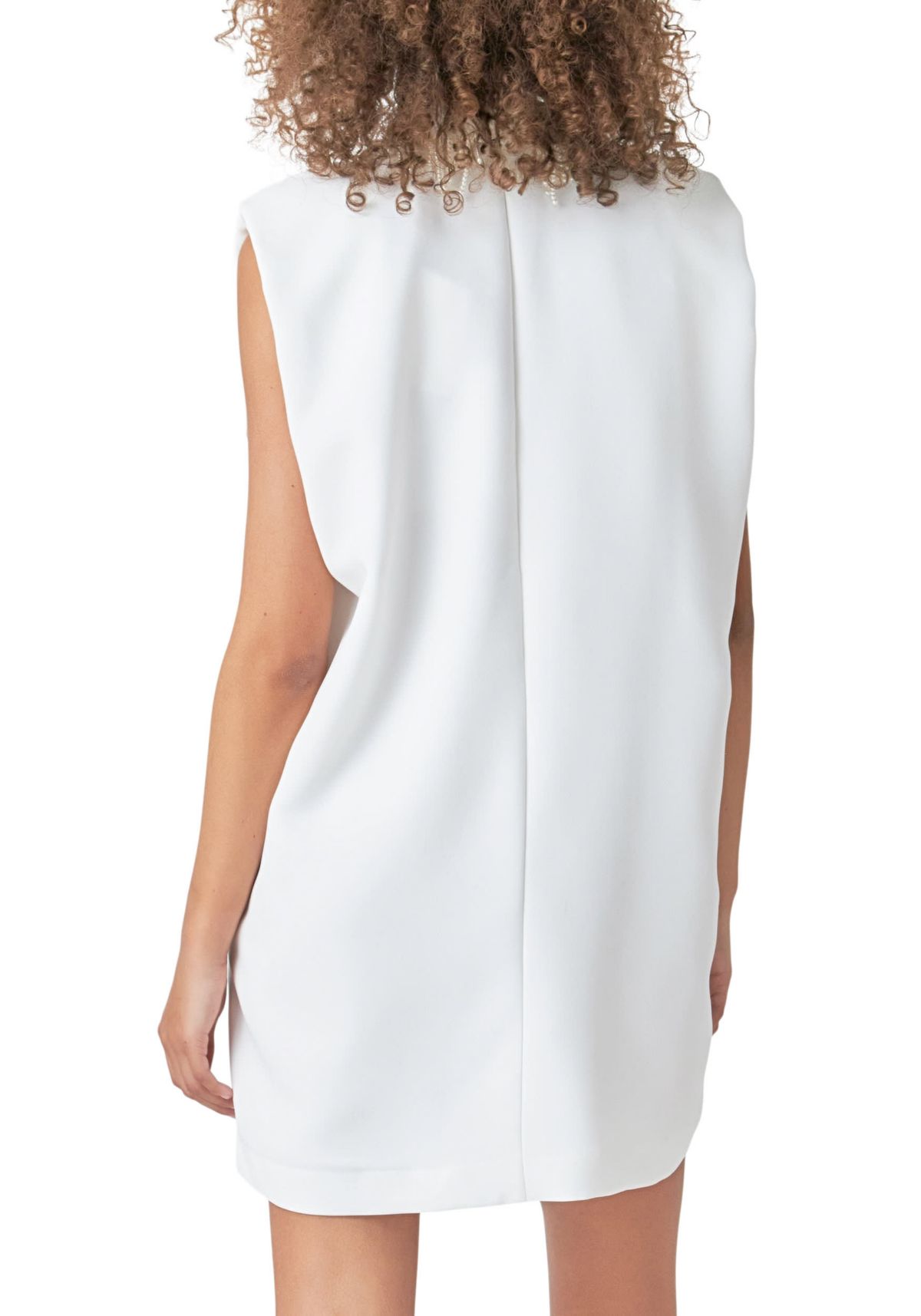 Pearl Collar Sleeveless Mini Dress