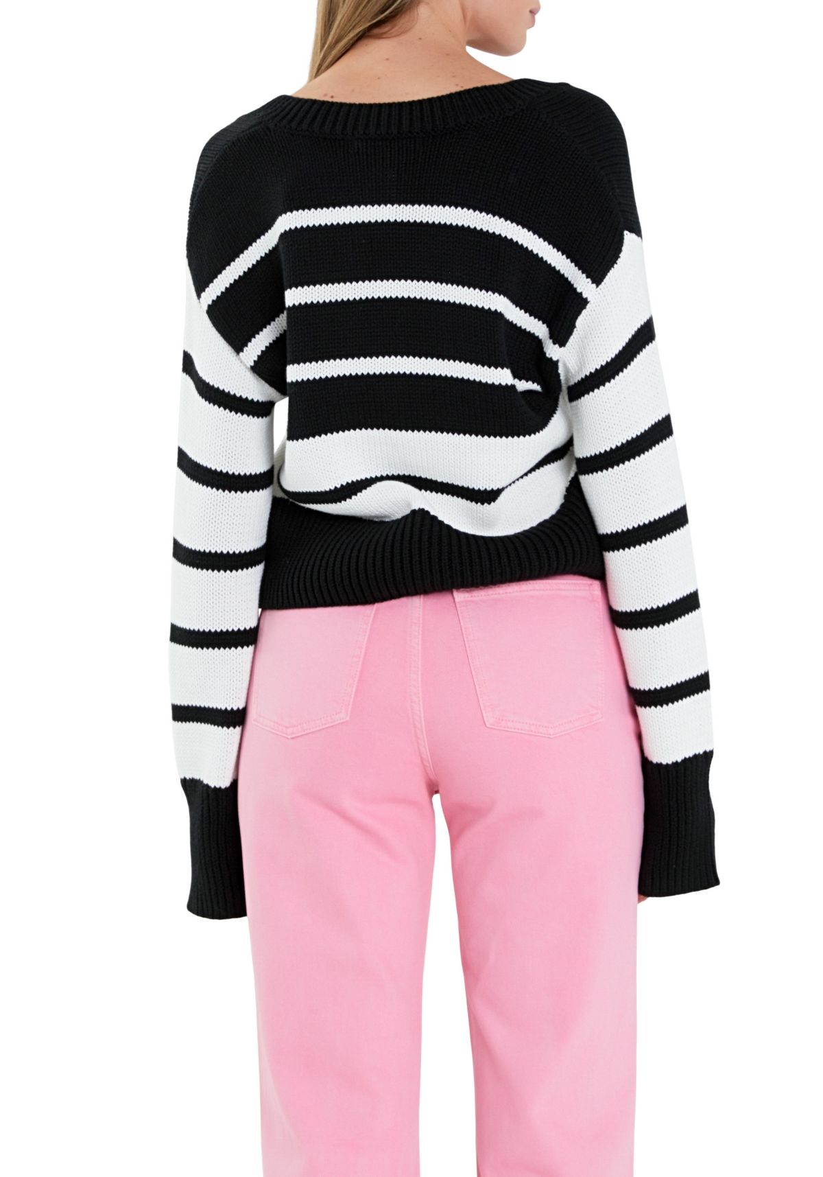 V-neck Striped Sweater