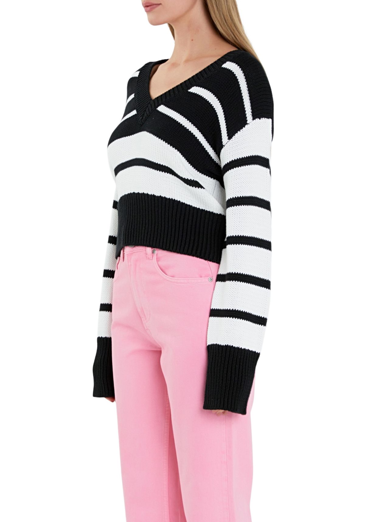 V-neck Striped Sweater