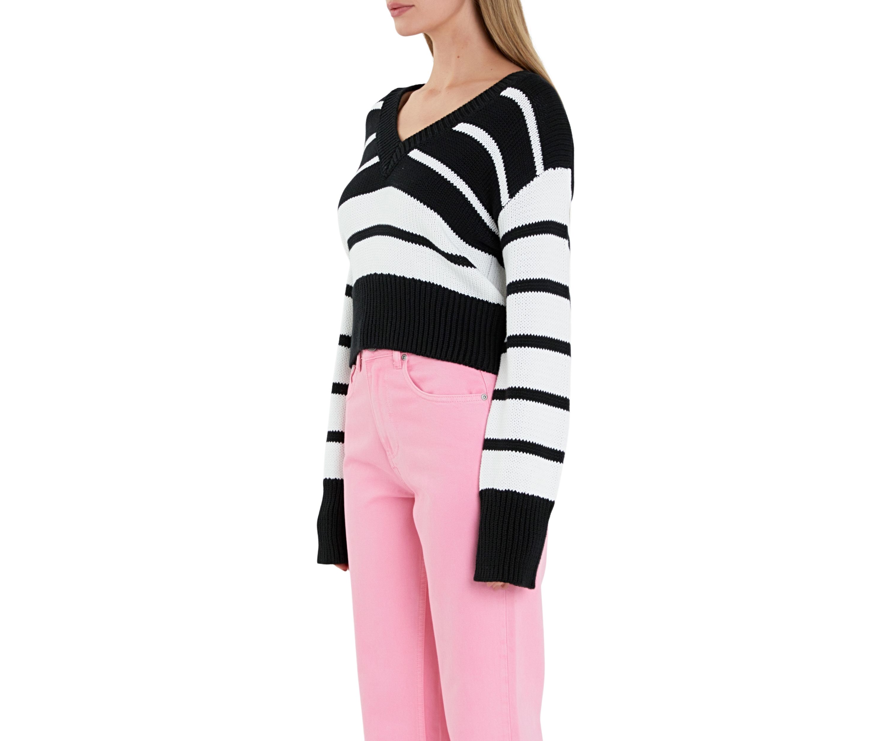 V-neck Striped Sweater