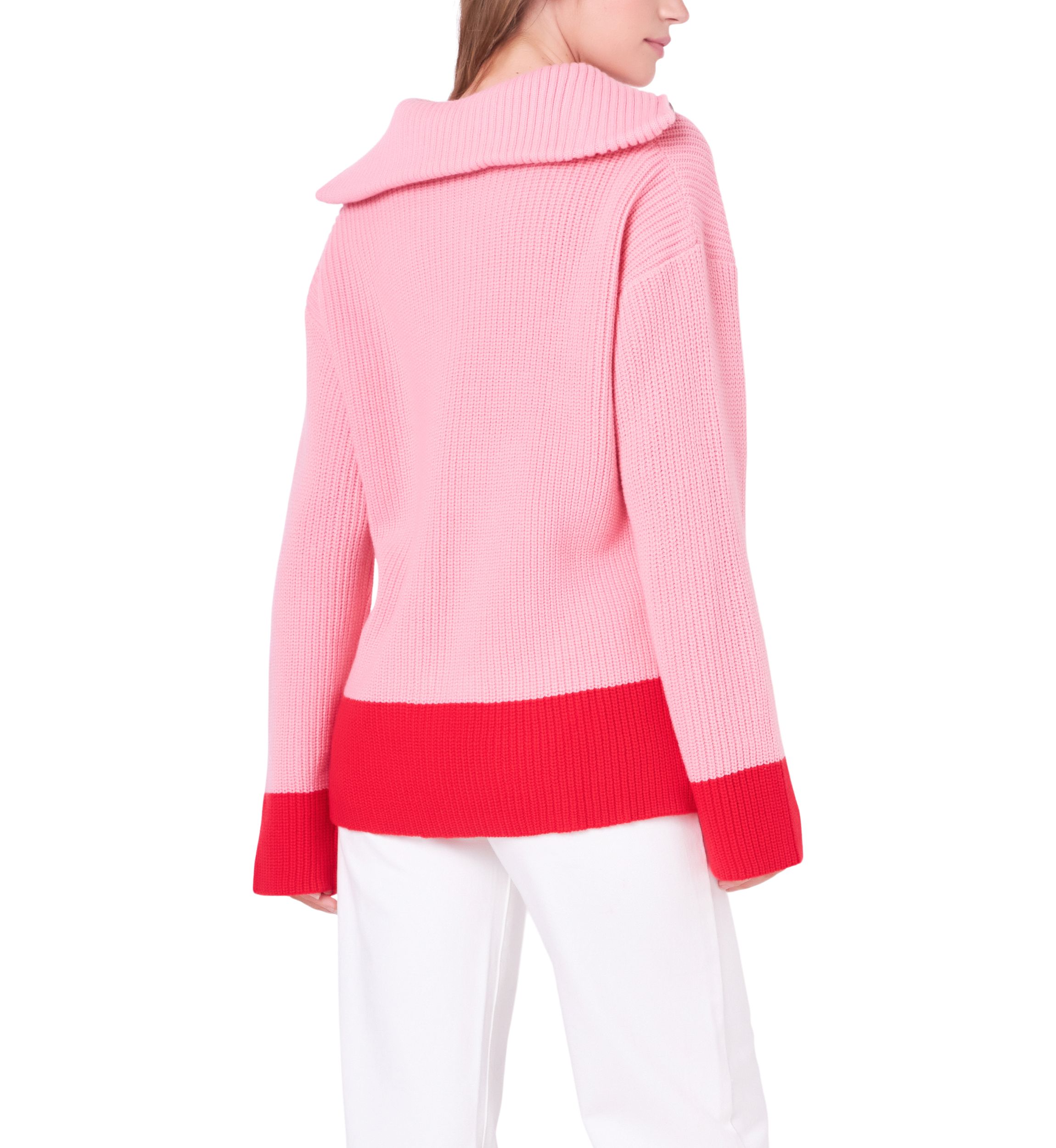 Contrast Zip Pullover Sweater