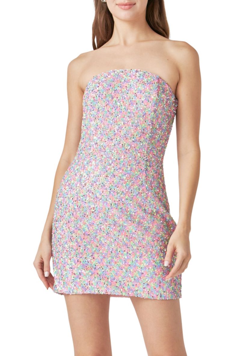 Endless Rose Sequins Strapless Mini Dress | Belk