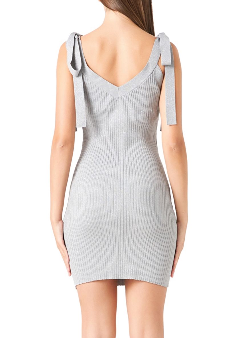Knit Bow Bodycon Mini Dress