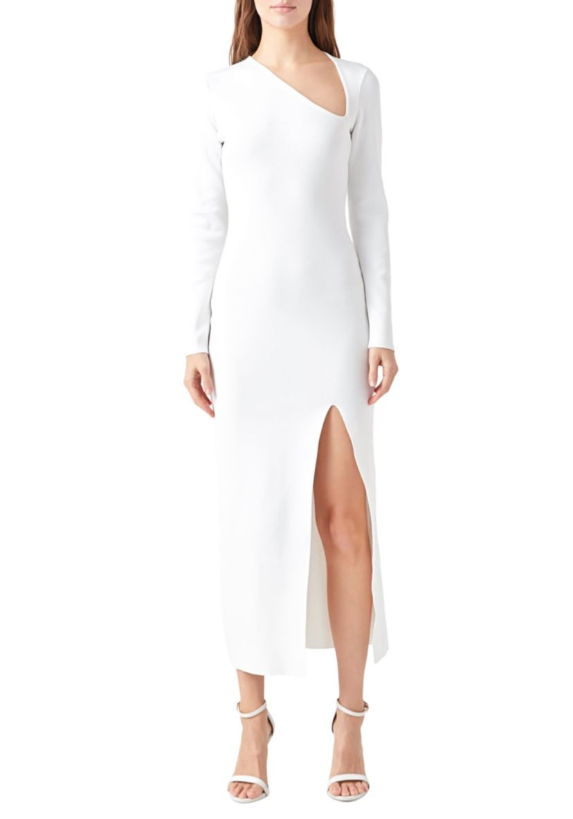 Cut Out Long Sleeve Maxi