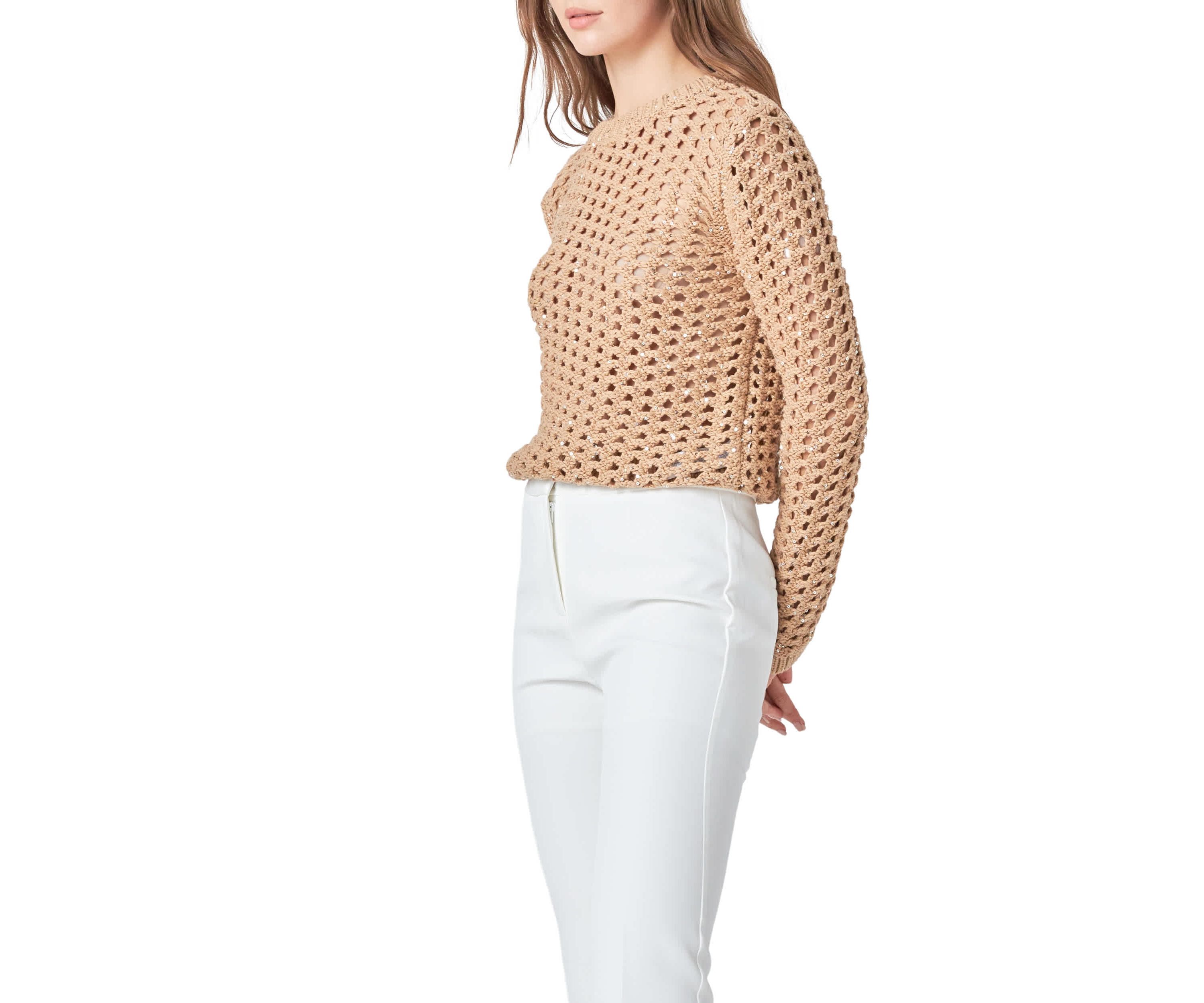 Sequins Knit Long Sleeve Top