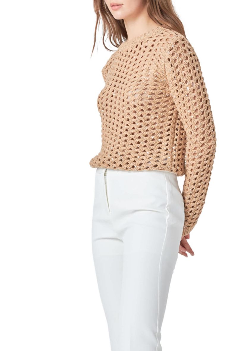 Sequins Knit Long Sleeve Top