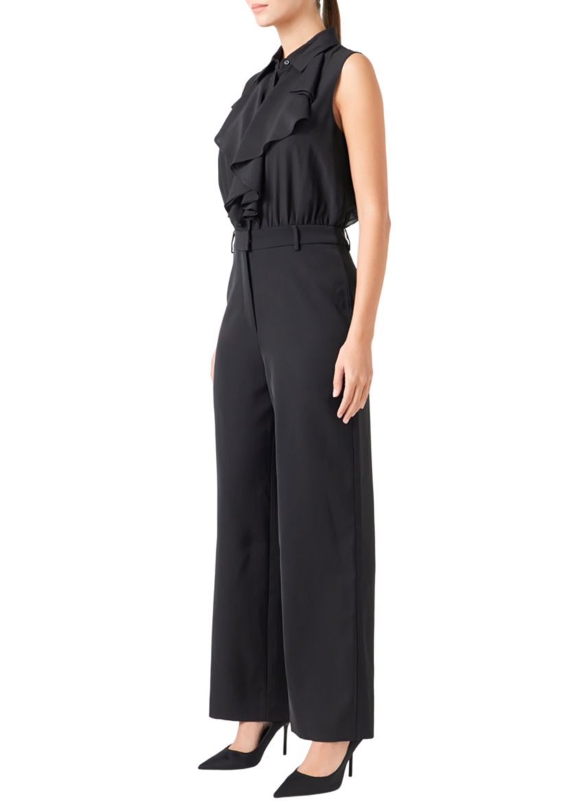 Sleeveless Ruffle Jumpsuit