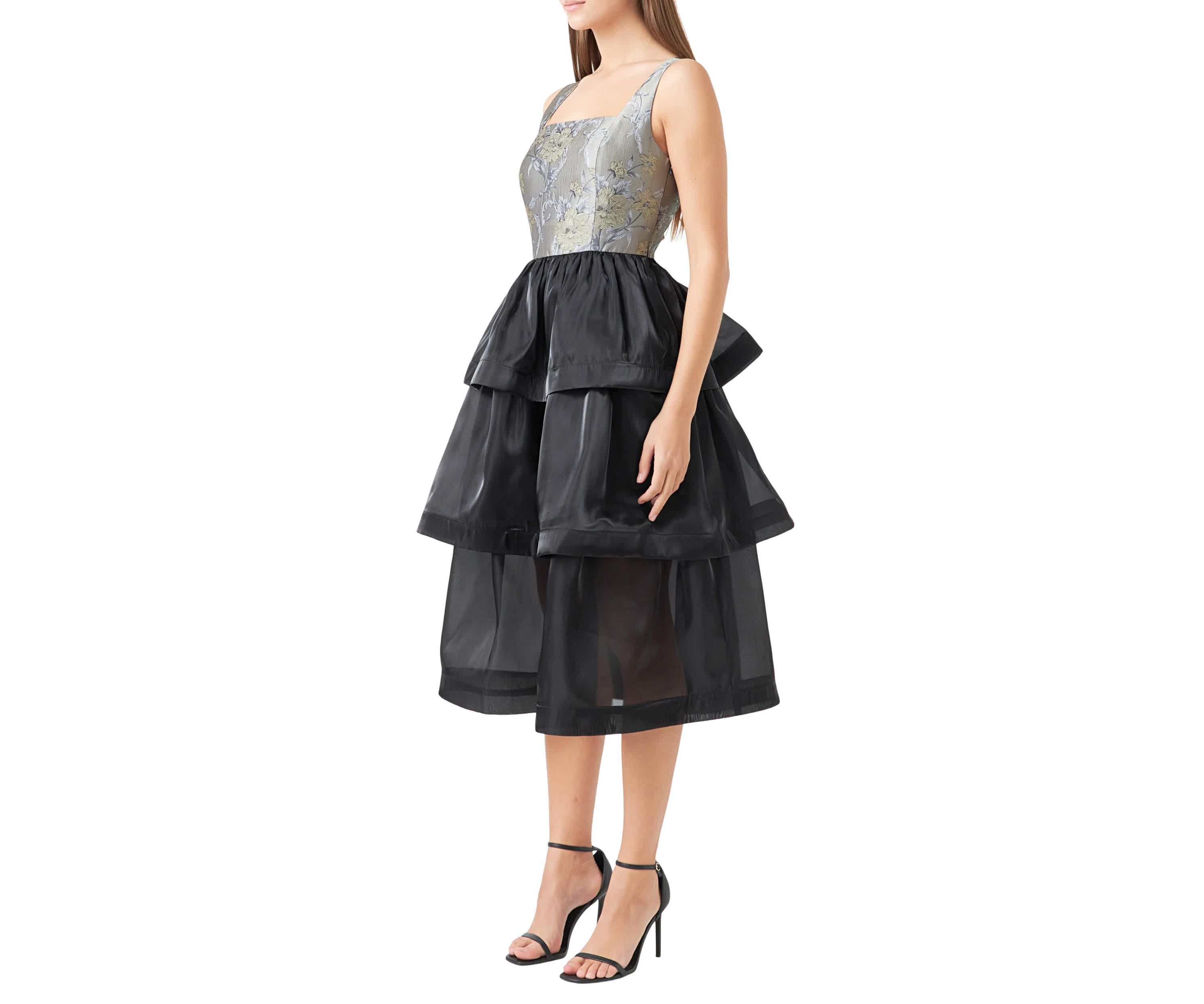 Floral Jacquard Midi Dress