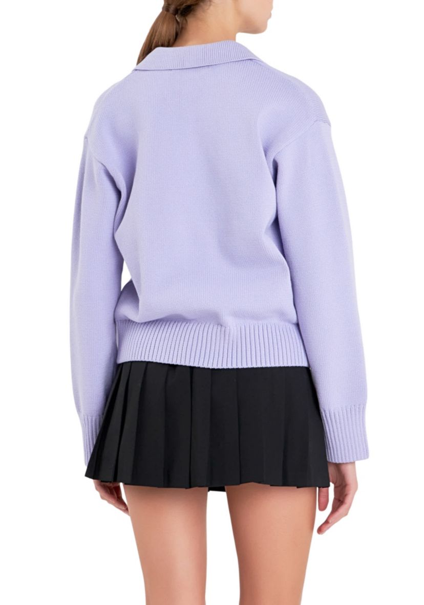 V-neckline with Collar Sweater