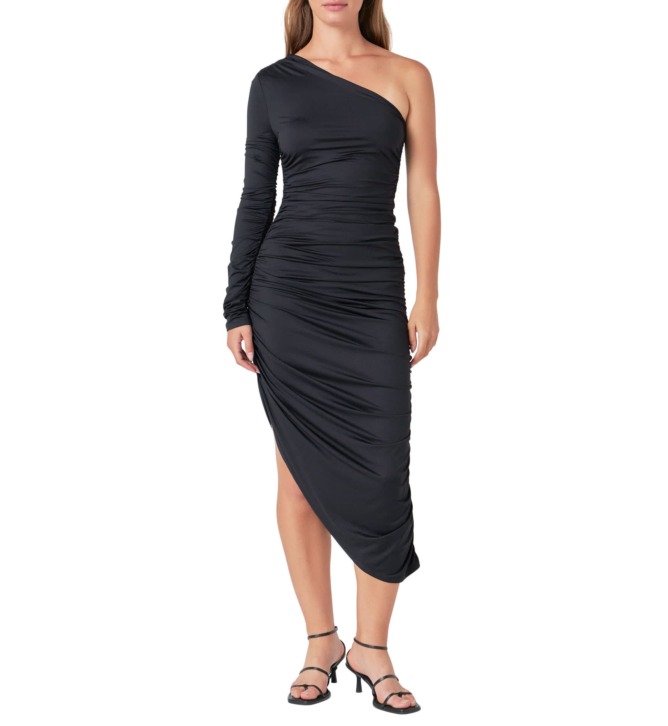 Asymmetrical Knit Midi Dress