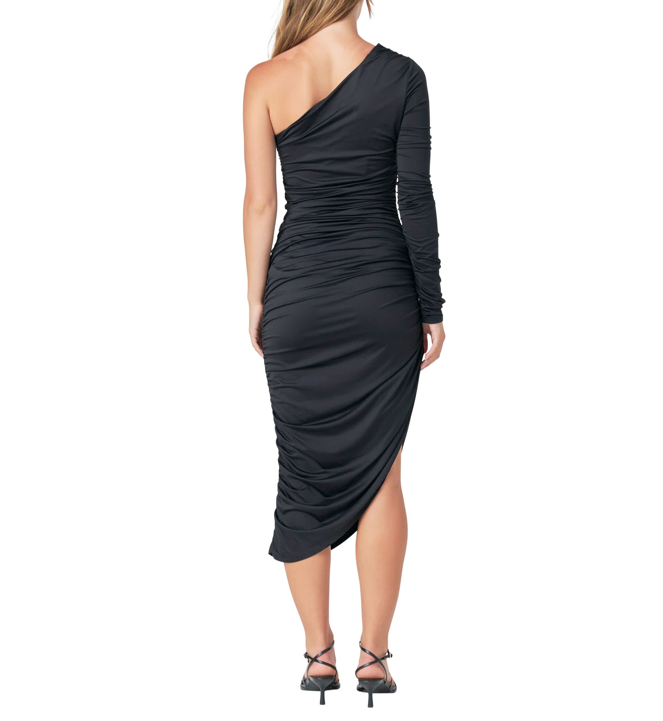 Asymmetrical Knit Midi Dress