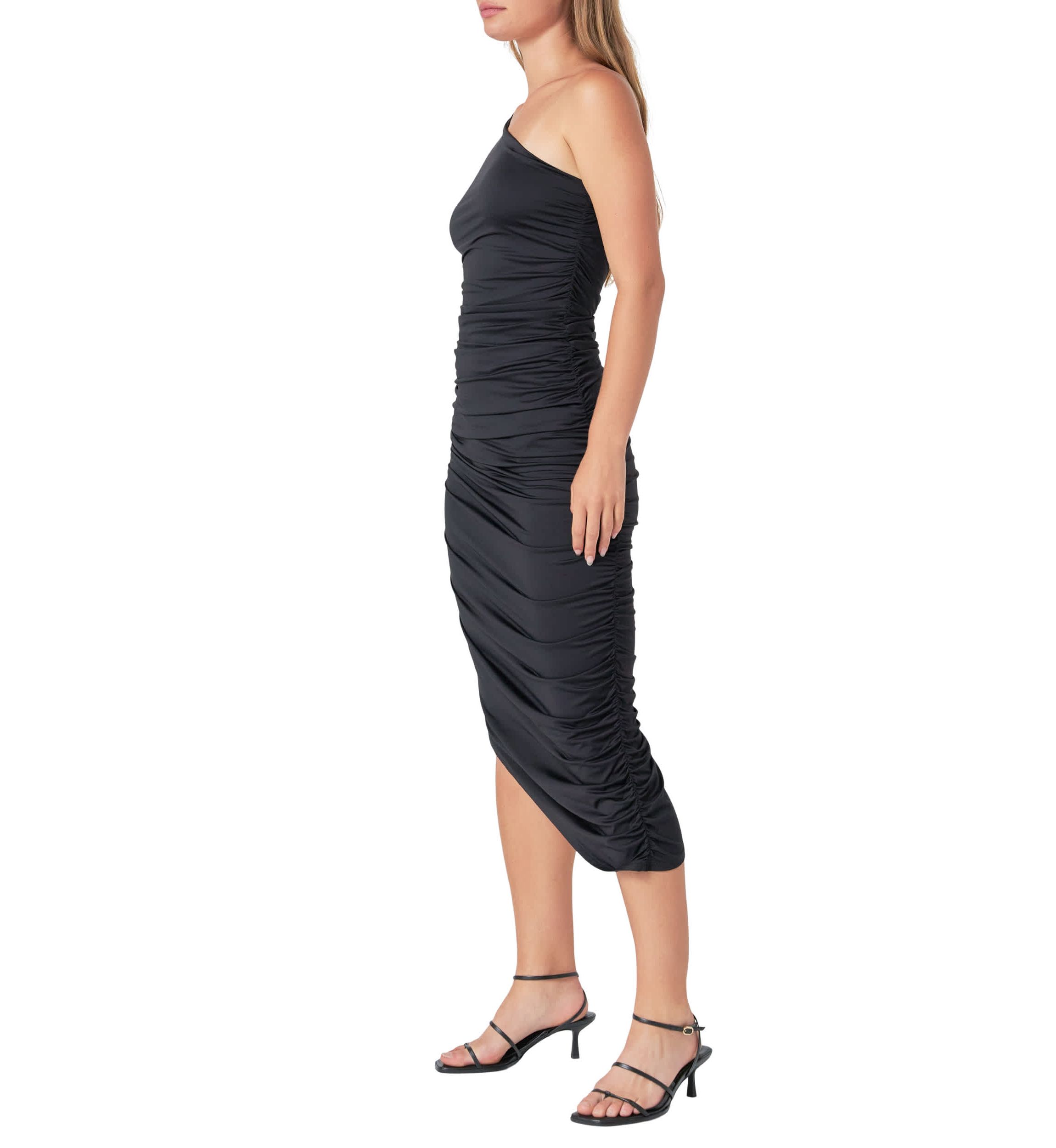 Asymmetrical Knit Midi Dress