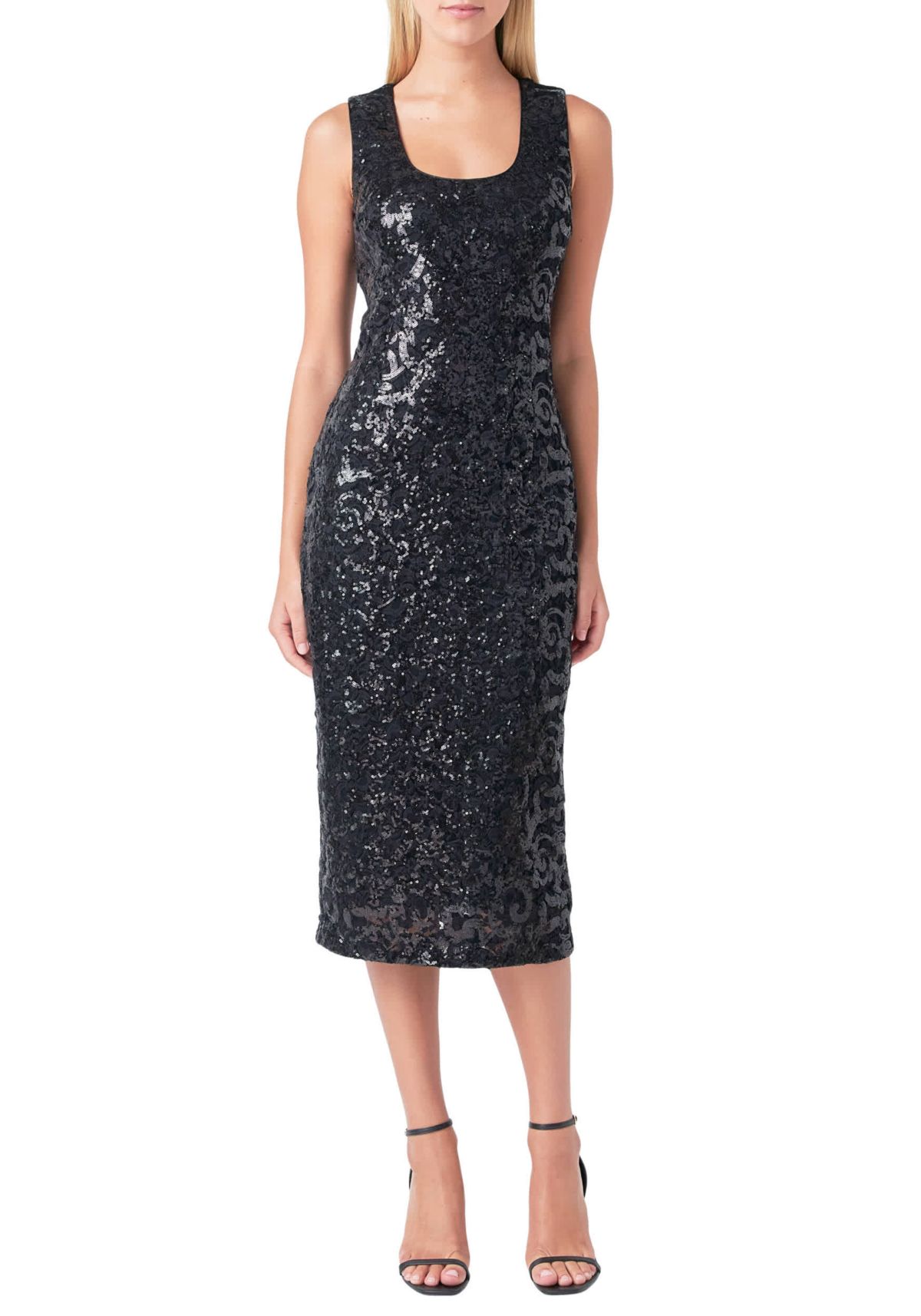 Sequins Crochet Slip Dress